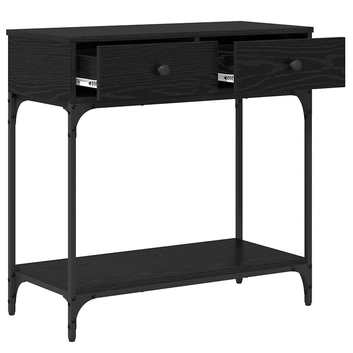 Konsolbord med skuffe Sort eg 75 x 34,5 x 75 cm Konstrueret træ