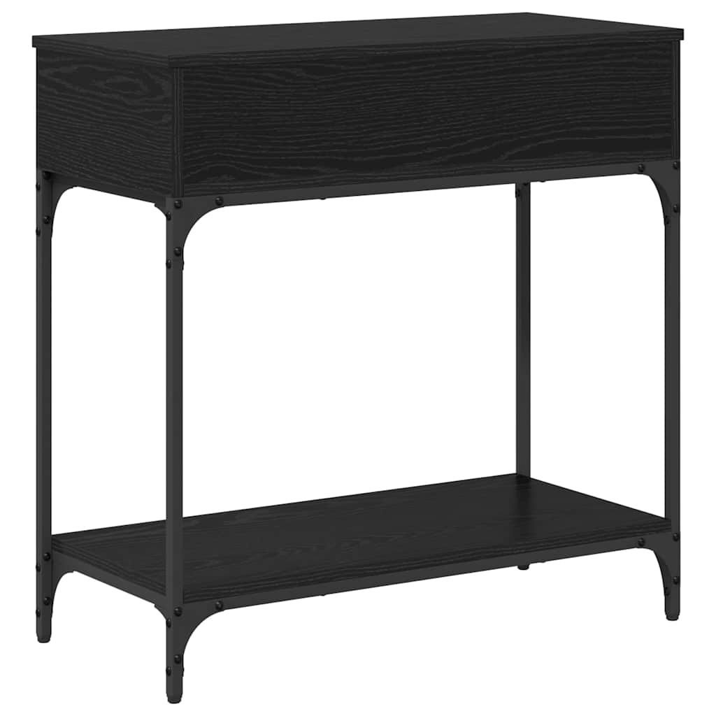 Konsolbord med skuffe Sort eg 75 x 34,5 x 75 cm Konstrueret træ