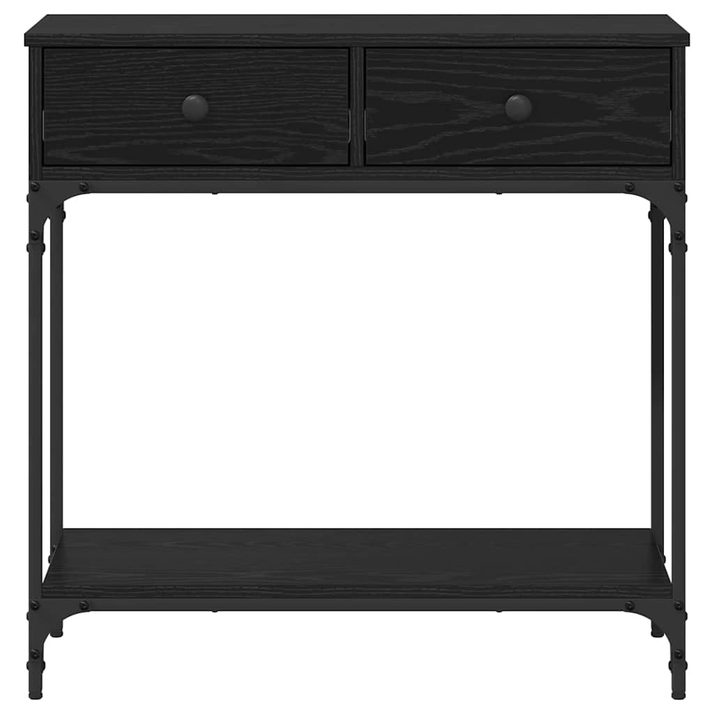 Konsolbord med skuffe Sort eg 75 x 34,5 x 75 cm Konstrueret træ