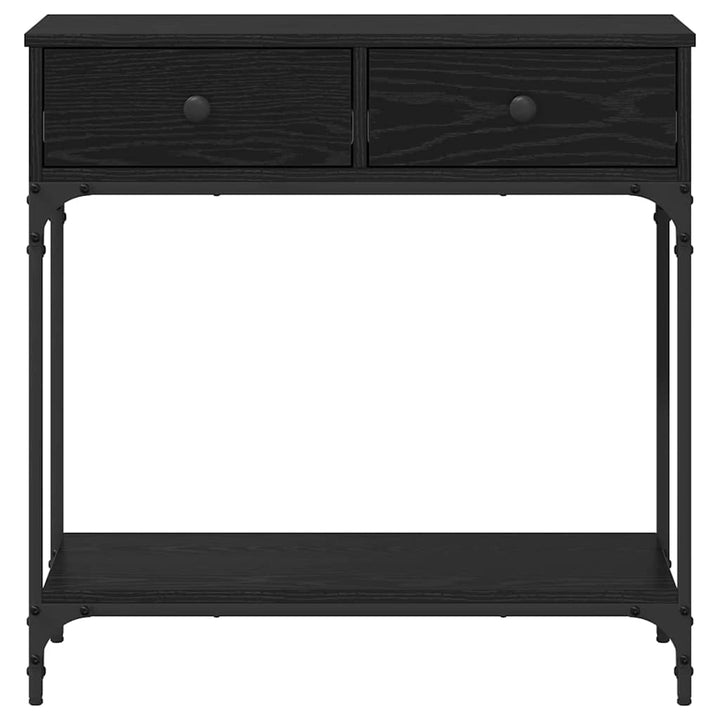 Konsolbord med skuffe Sort eg 75 x 34,5 x 75 cm Konstrueret træ