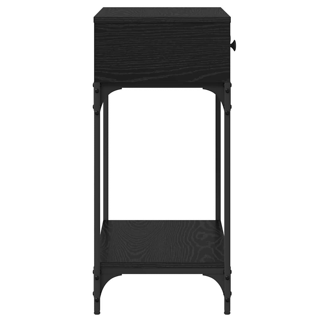 Konsolbord med skuffe Sort eg 75 x 34,5 x 75 cm Konstrueret træ