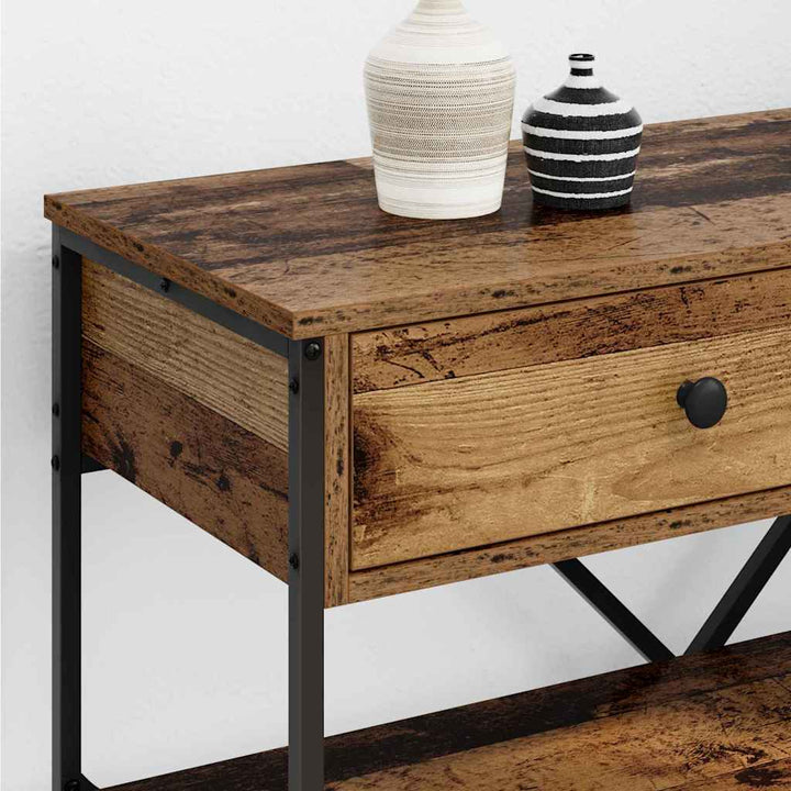 Konsolbord med skuffe med hylde Brun 75 x 34,5 x 75 cm træ