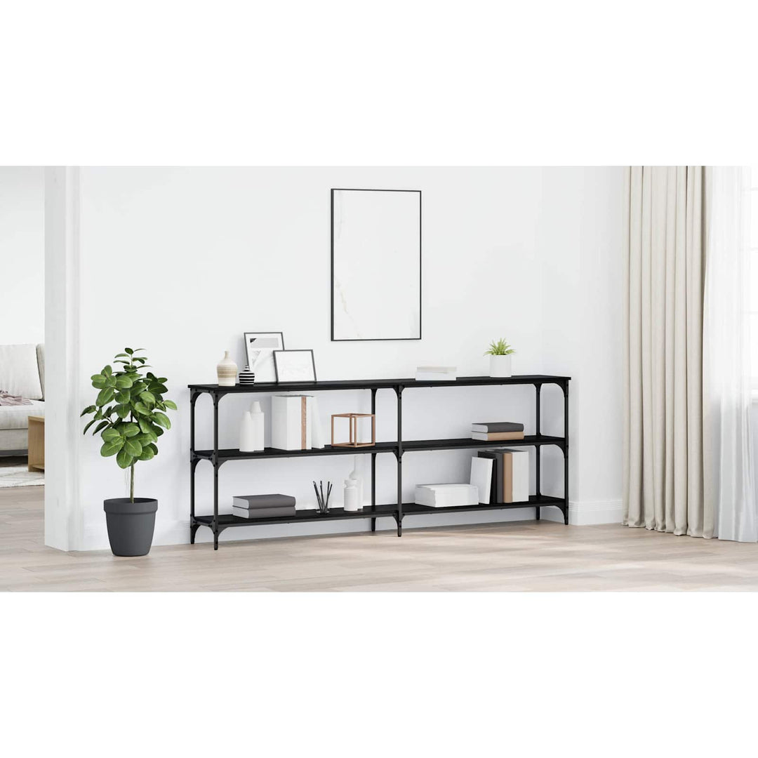 Konsolbord Sort eg 200 x 29 x 75 cm Samlet træ og metal