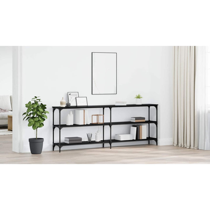 Konsolbord Sort eg 200 x 29 x 75 cm Samlet træ og metal