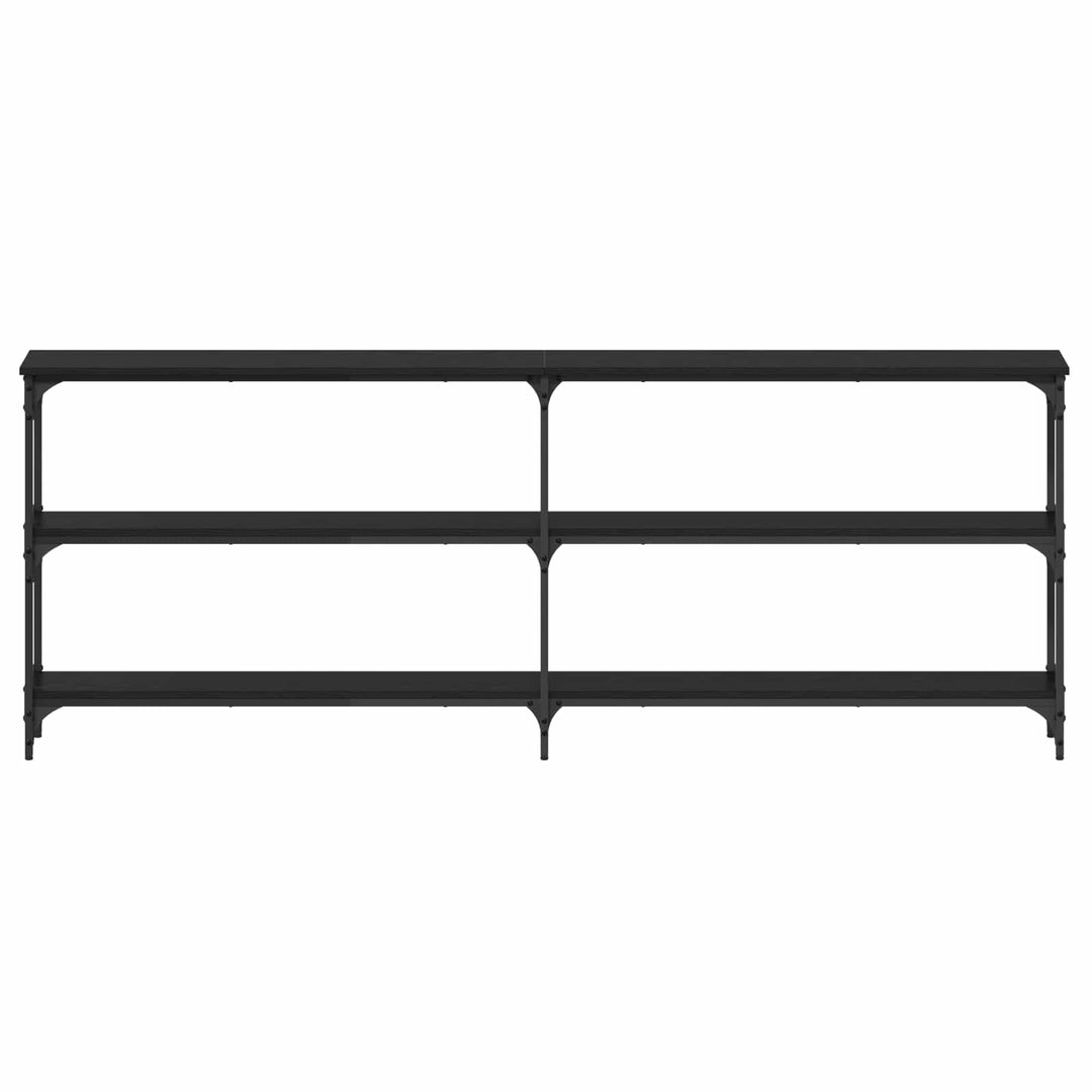 Konsolbord Sort eg 200 x 29 x 75 cm Samlet træ og metal