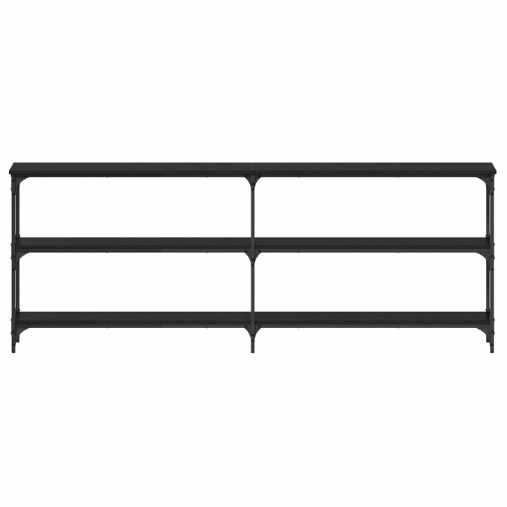 Konsolbord Sort eg 200 x 29 x 75 cm Samlet træ og metal