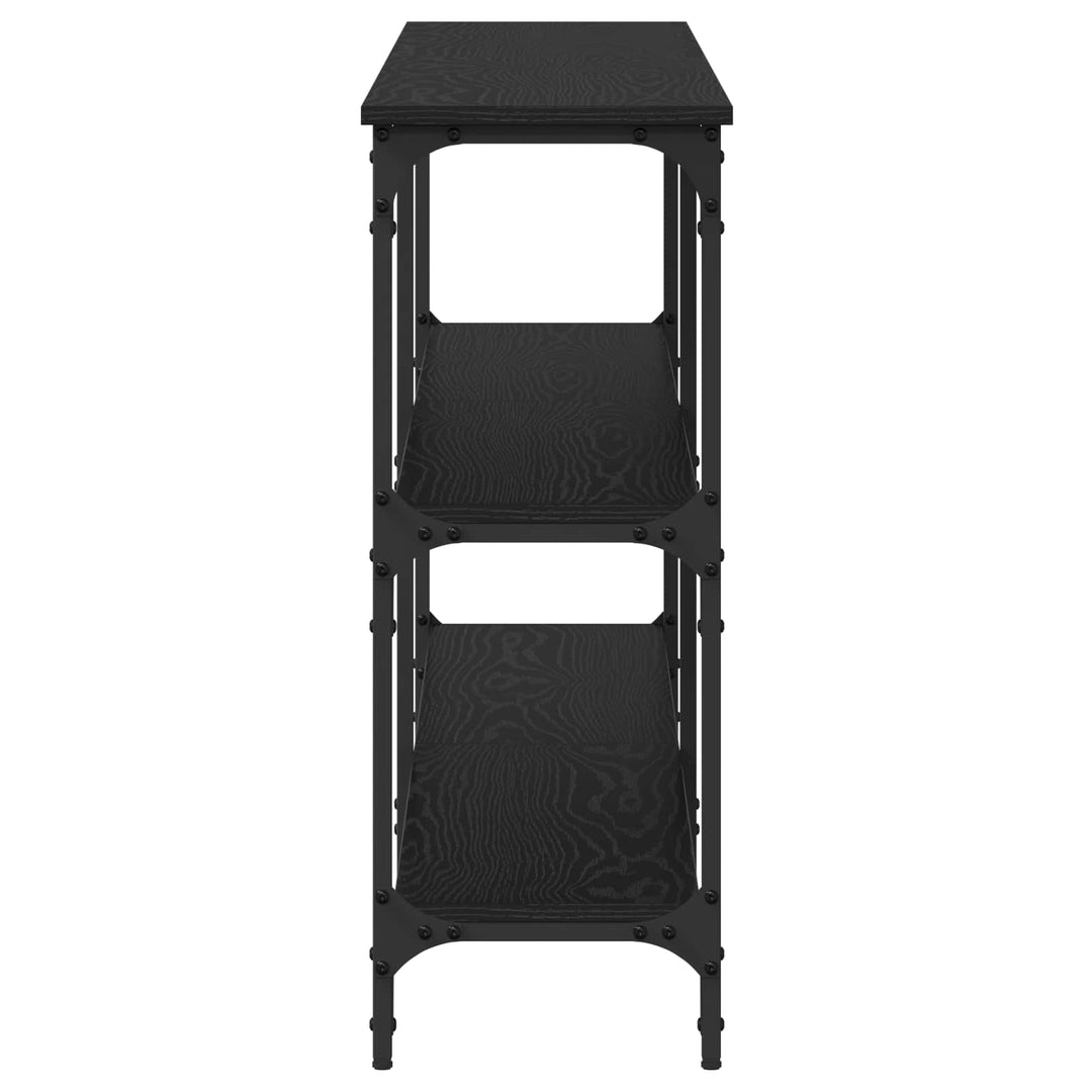 Konsolbord Sort eg 200 x 29 x 75 cm Samlet træ og metal