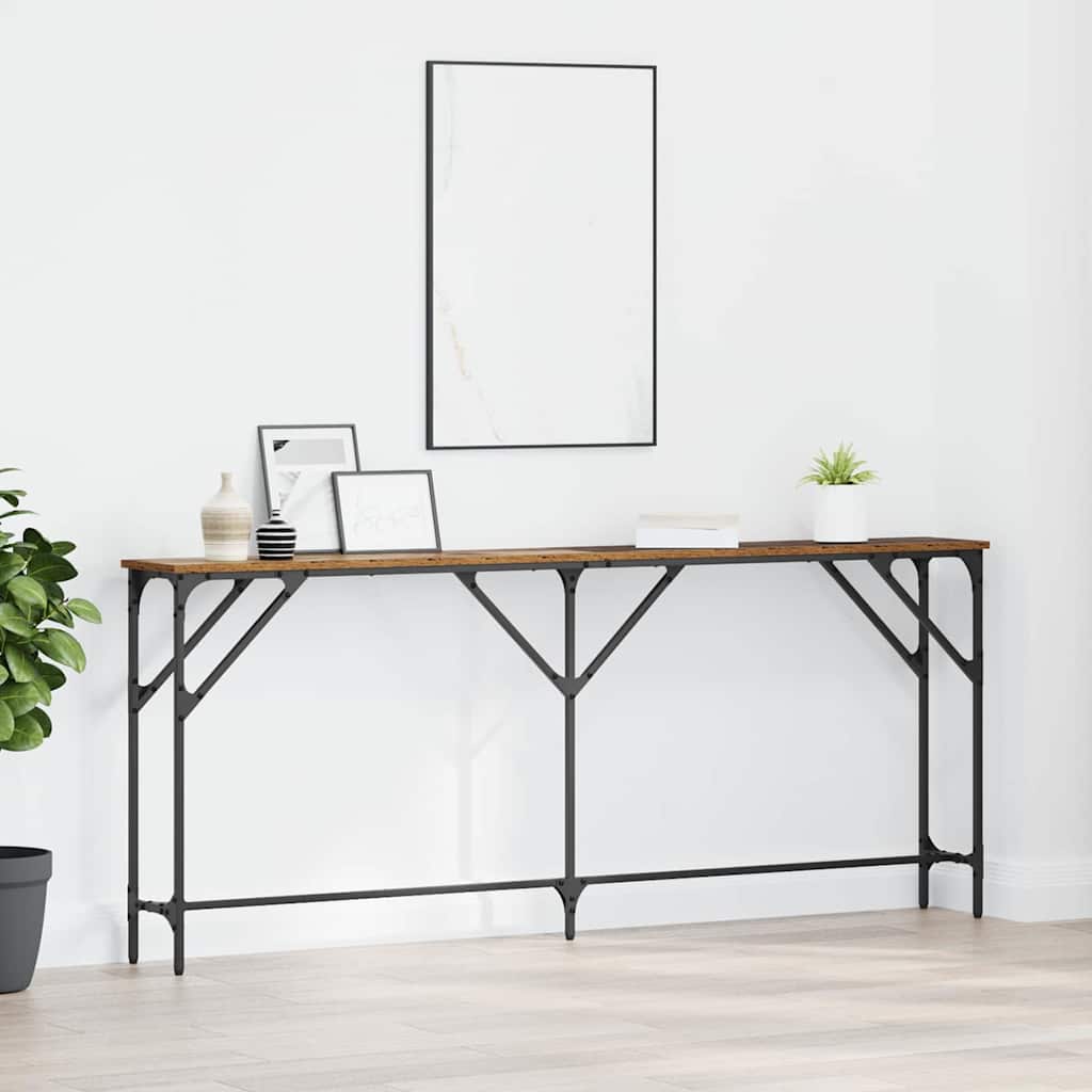 Konsolbord Gammelt træ 180 x 23 x 75 cm Laminat træ og metal