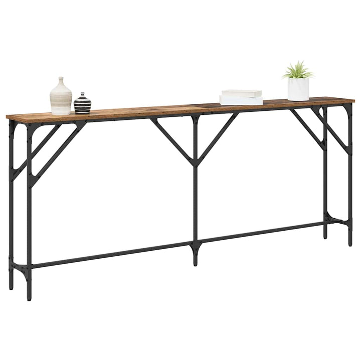 Konsolbord Gammelt træ 180 x 23 x 75 cm Laminat træ og metal