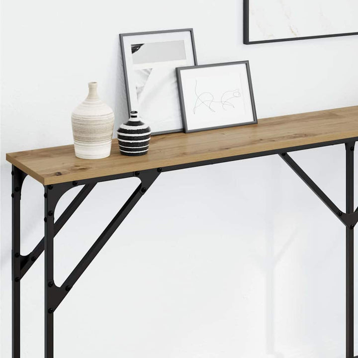 Konsolbord artisan eg 180 x 23 x 75 cm Laminat træ og metal