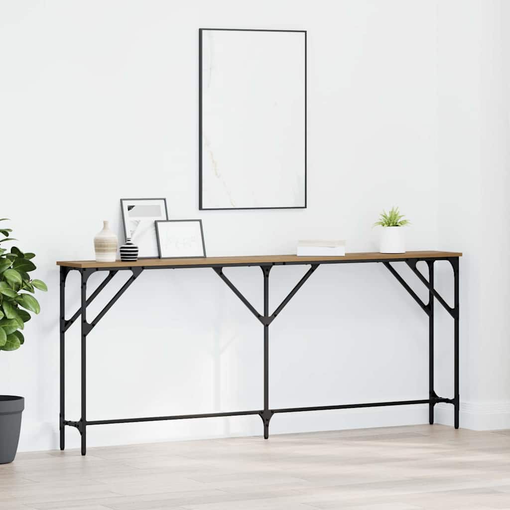 Konsolbord artisan eg 180 x 23 x 75 cm Laminat træ og metal