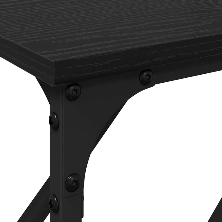 Konsolbord Sort eg 180 x 23 x 75 cm Laminat træ og metal