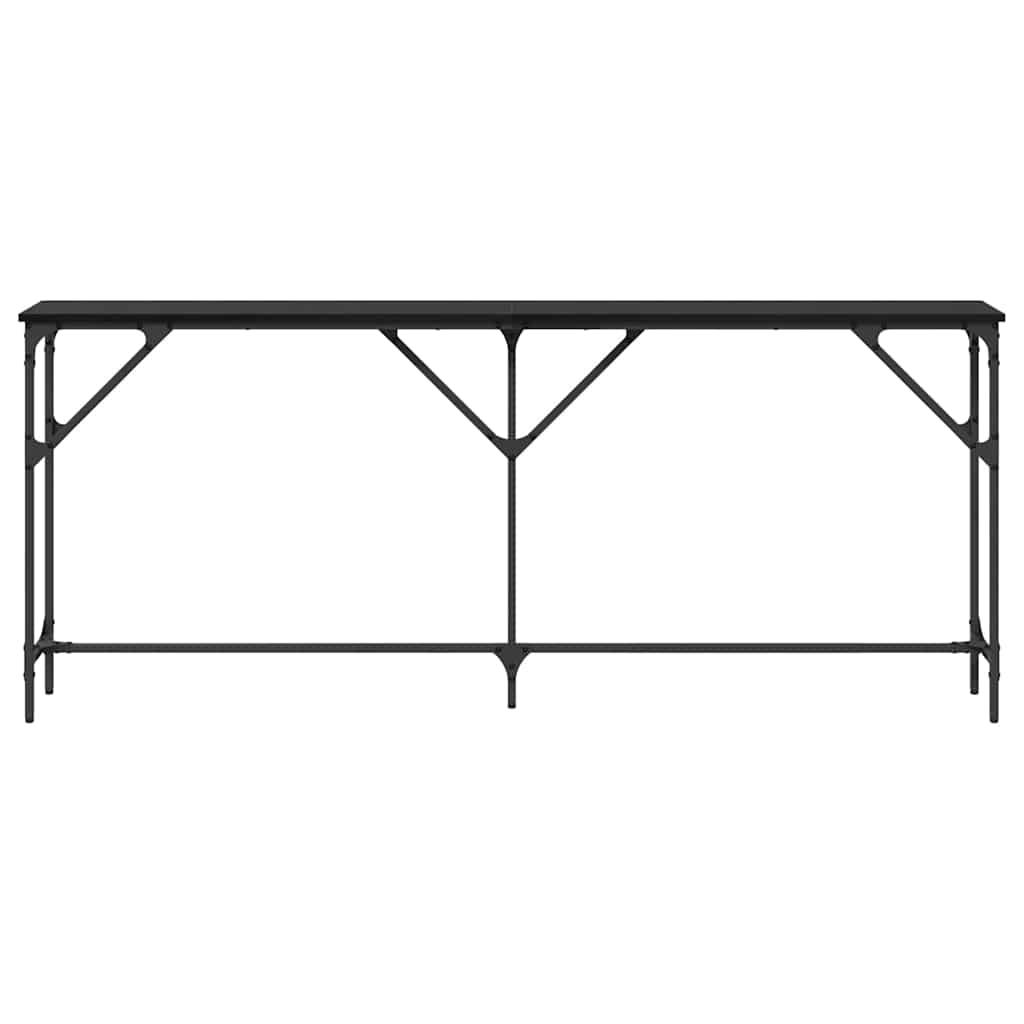 Konsolbord Sort eg 180 x 23 x 75 cm Laminat træ og metal