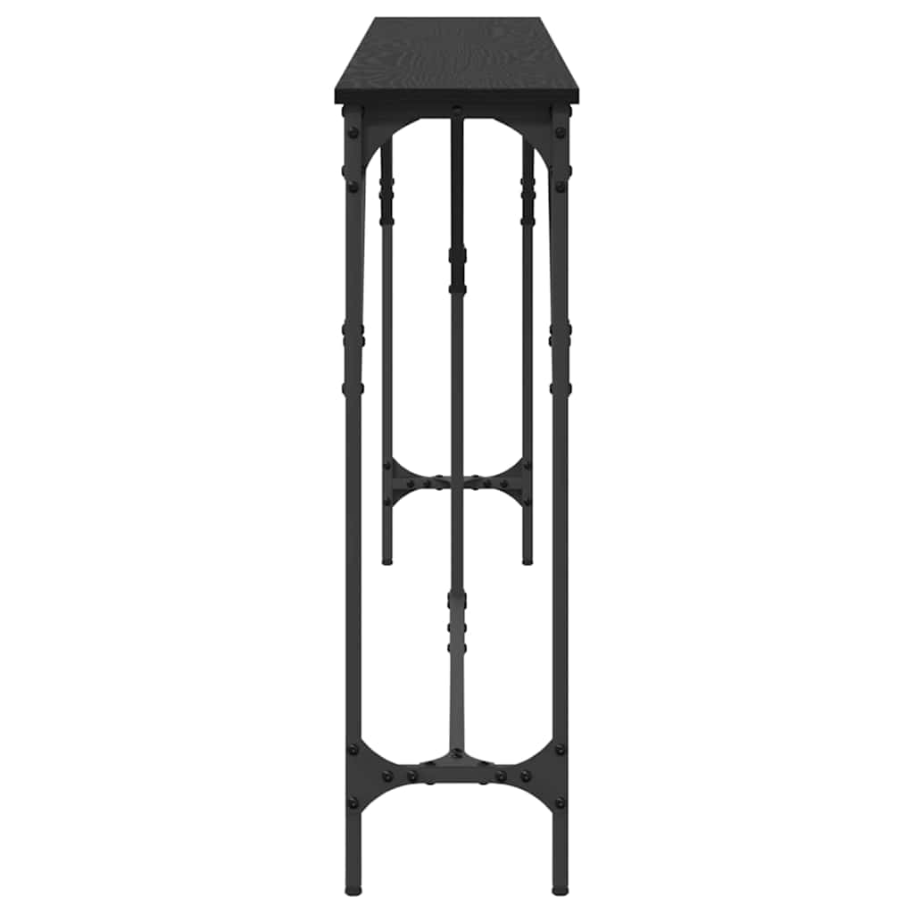 Konsolbord Sort eg 180 x 23 x 75 cm Laminat træ og metal