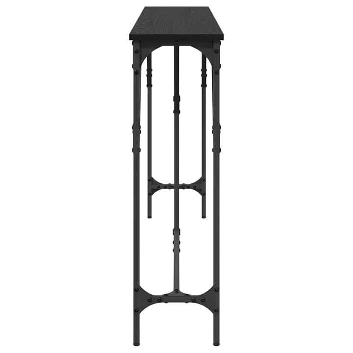 Konsolbord Sort eg 180 x 23 x 75 cm Laminat træ og metal