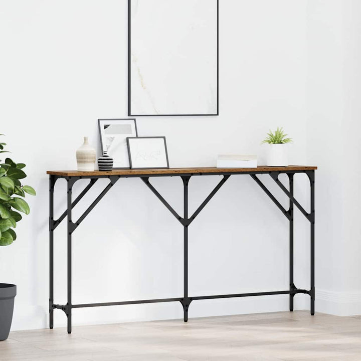 Konsolbord Gammelt træ 140 x 23 x 75 cm Laminat træ og metal