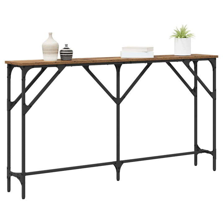 Konsolbord Gammelt træ 140 x 23 x 75 cm Laminat træ og metal