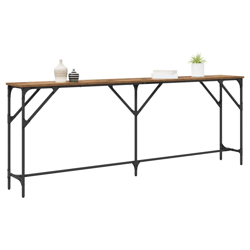 Konsolbord Gammelt træ 200 x 29 x 75 cm Laminat træ og metal