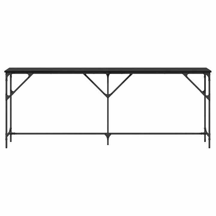 Konsolbord Sort eg 200 x 29 x 75 cm Laminat træ og metal