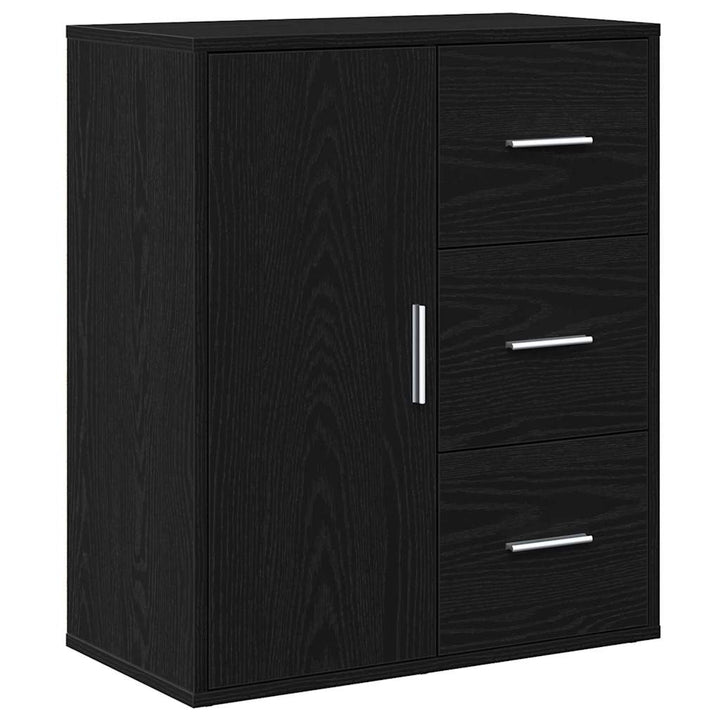 Sideboard med skuffe Sort eg 60 x 31 x 70 cm Konstrueret træ