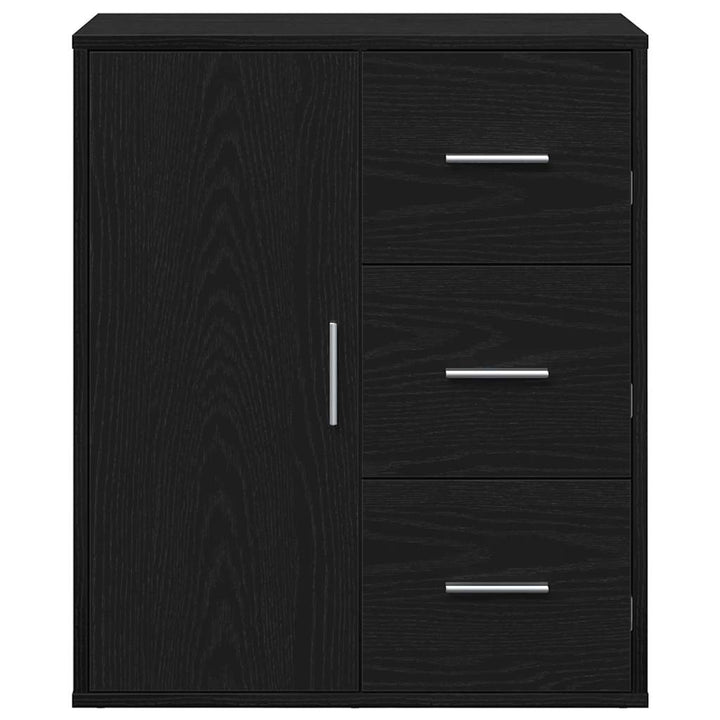 Sideboard med skuffe Sort eg 60 x 31 x 70 cm Konstrueret træ