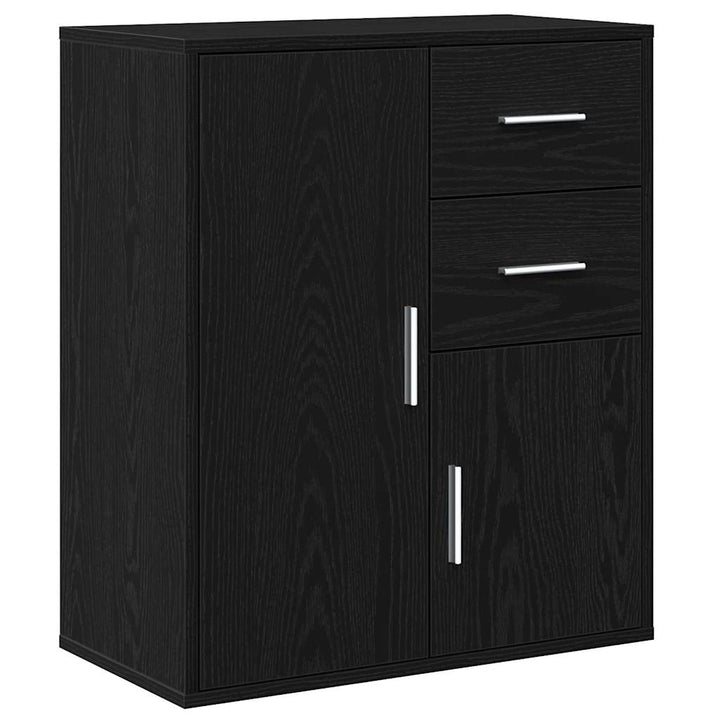 Sideboard med skuffe Sort eg 60 x 31 x 70 cm Konstrueret træ