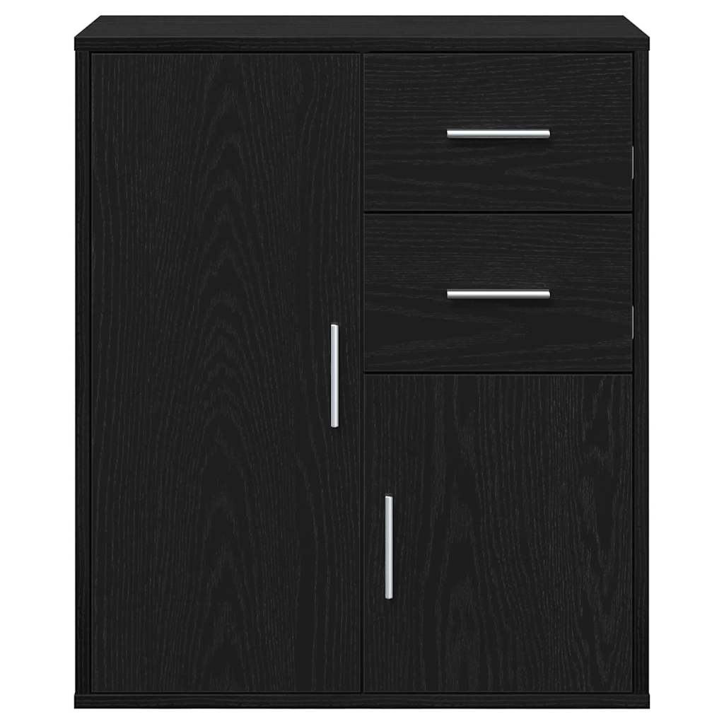 Sideboard med skuffe Sort eg 60 x 31 x 70 cm Konstrueret træ