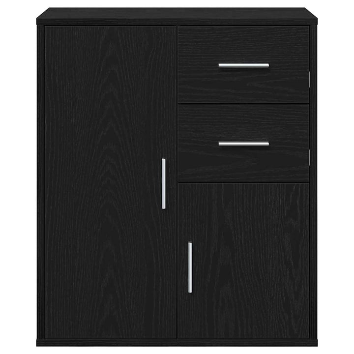 Sideboard med skuffe Sort eg 60 x 31 x 70 cm Konstrueret træ