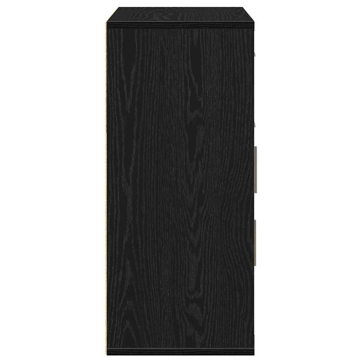 Sideboard med skuffe Sort eg 60 x 31 x 70 cm Konstrueret træ
