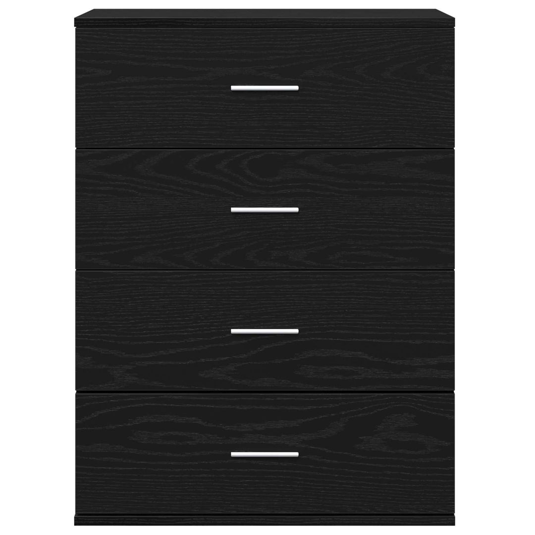 Sideboard med skuffe Sort eg 60 x 39 x 80 cm Konstrueret træ