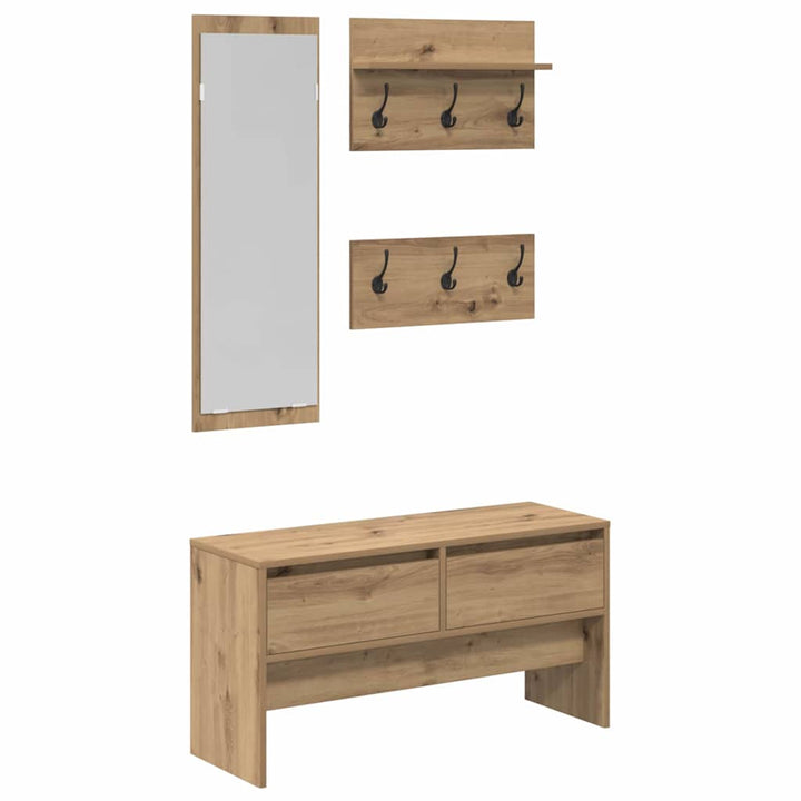 Entremøbelsæt med skuffe 4 pcs Artisan eg Konstrueret træ