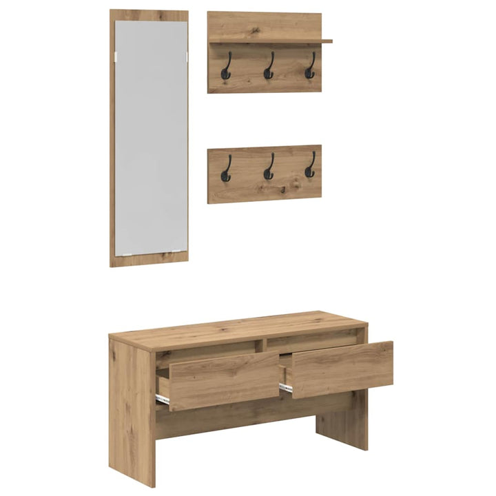 Entremøbelsæt med skuffe 4 pcs Artisan eg Konstrueret træ