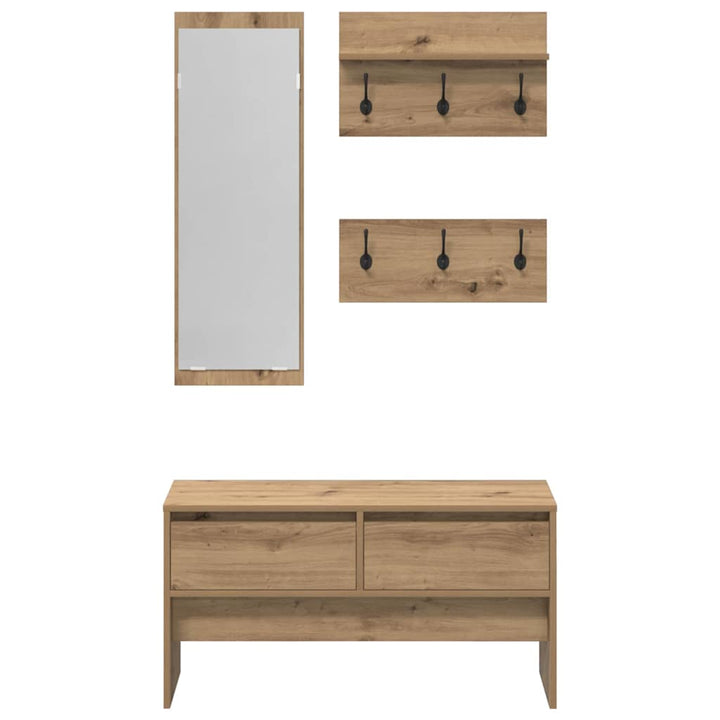 Entremøbelsæt med skuffe 4 pcs Artisan eg Konstrueret træ