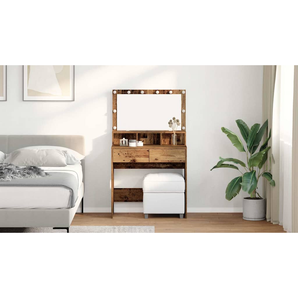 Klædeskab Gammelt træ 80 x 41 x 134,5 cm Konstrueret træ