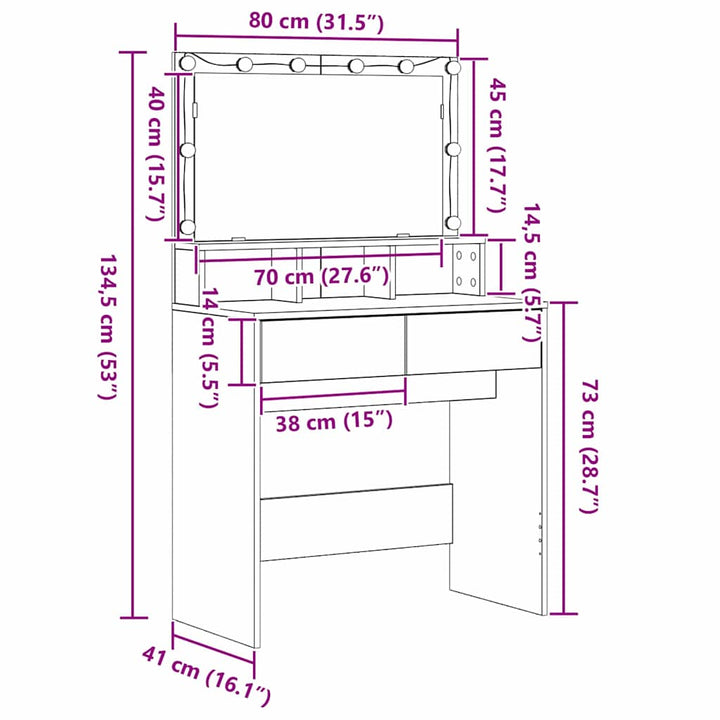 Klædeskab med skuffe Sort eg 80 x 41 x 134,5 cm Konstrueret træ