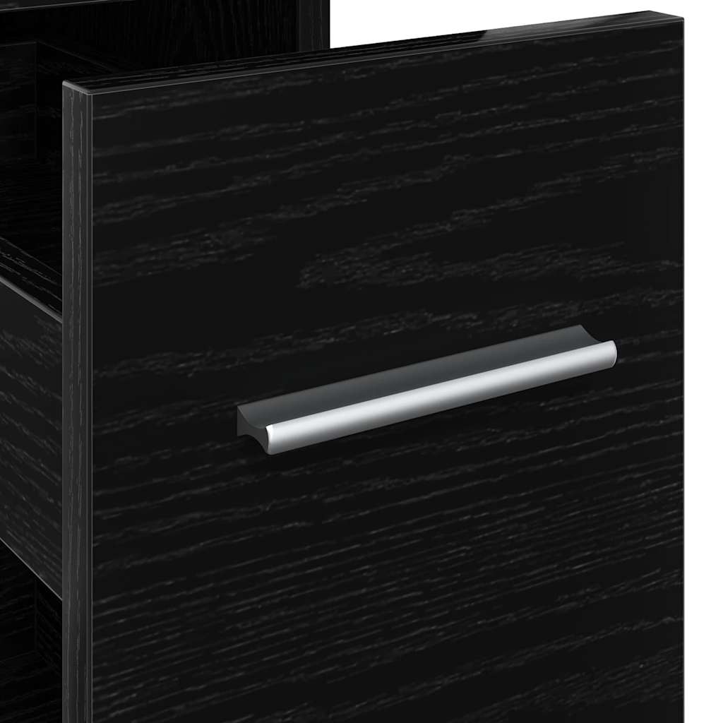 Badeværelsesmøbel sæt Sort eg 22 x 44 x 61.5 cm Konstrueret træ