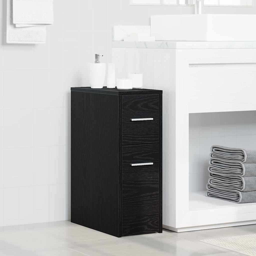 Badeværelsesmøbel sæt Sort eg 22 x 44 x 61.5 cm Konstrueret træ