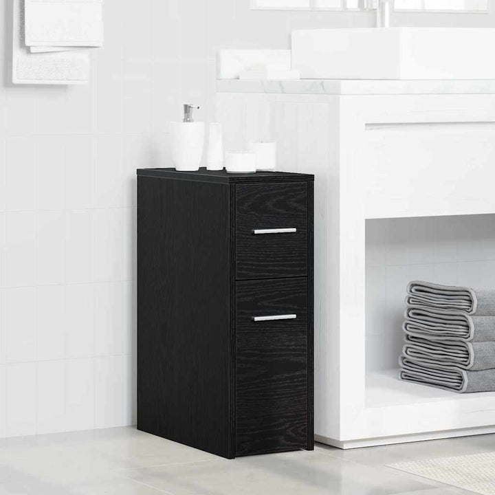 Badeværelsesmøbel sæt Sort eg 22 x 44 x 61.5 cm Konstrueret træ