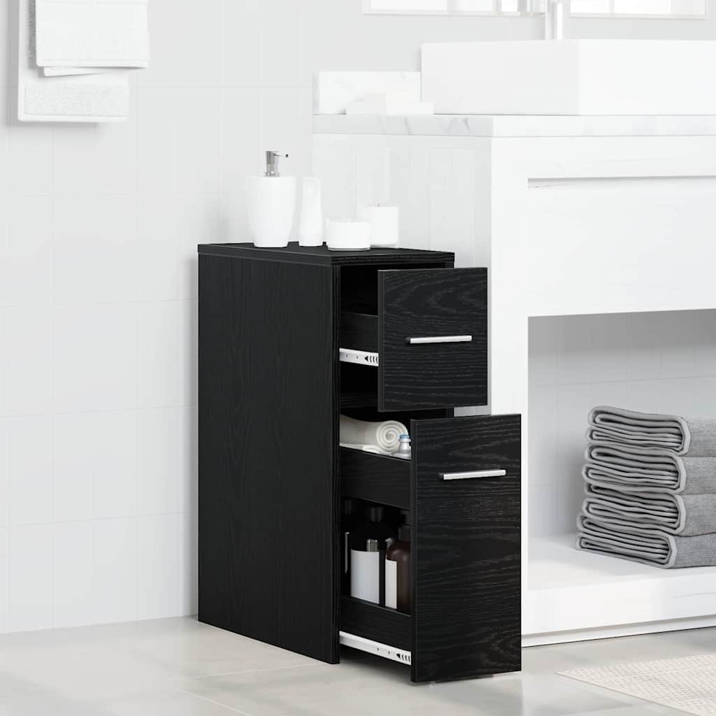 Badeværelsesmøbel sæt Sort eg 22 x 44 x 61.5 cm Konstrueret træ