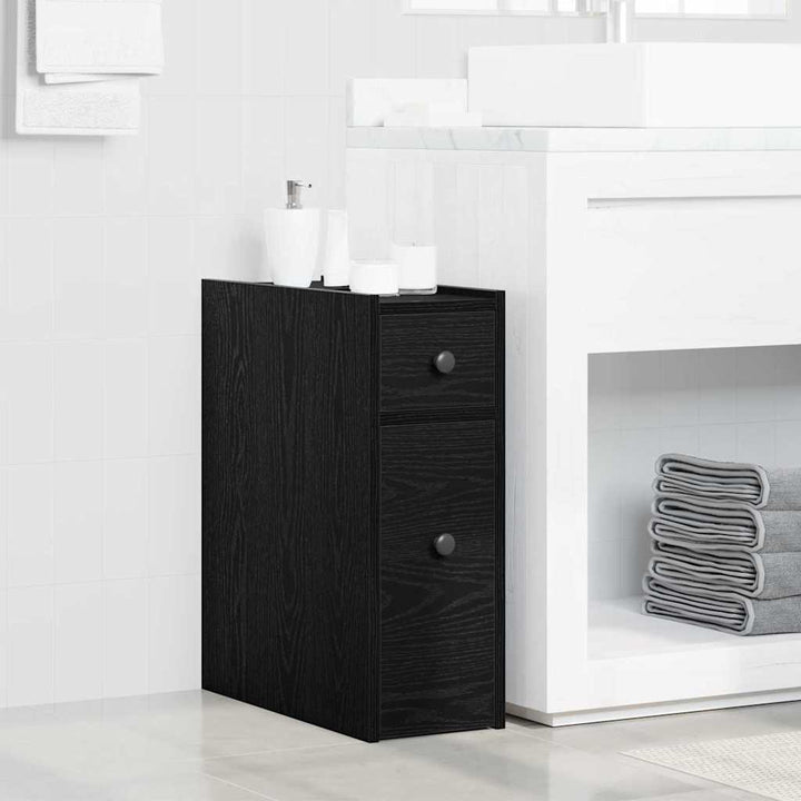 Badeværelsesmøbel sæt Sort eg 80 x 18 x 60 cm Konstrueret træ