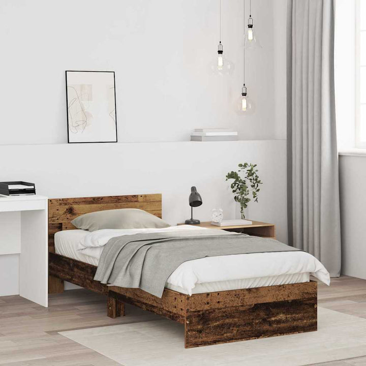 Sengestel med hovedgærde med hovedgærde Gammelt træ 90 x 200 cm