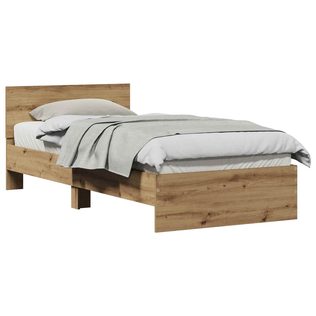 Sengestel med hovedgærde Artisan-eg 90 x 200 cm Konstrueret træ