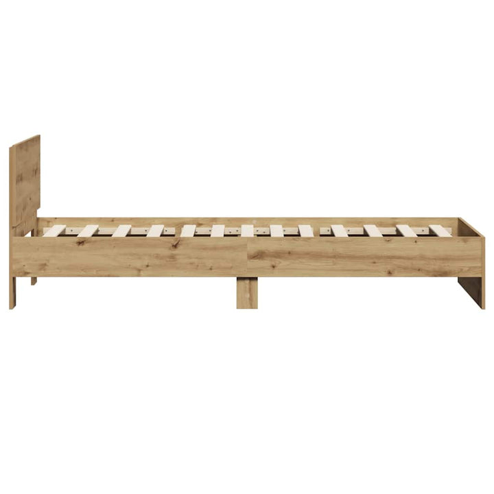 Sengestel med hovedgærde Artisan-eg 90 x 200 cm Konstrueret træ