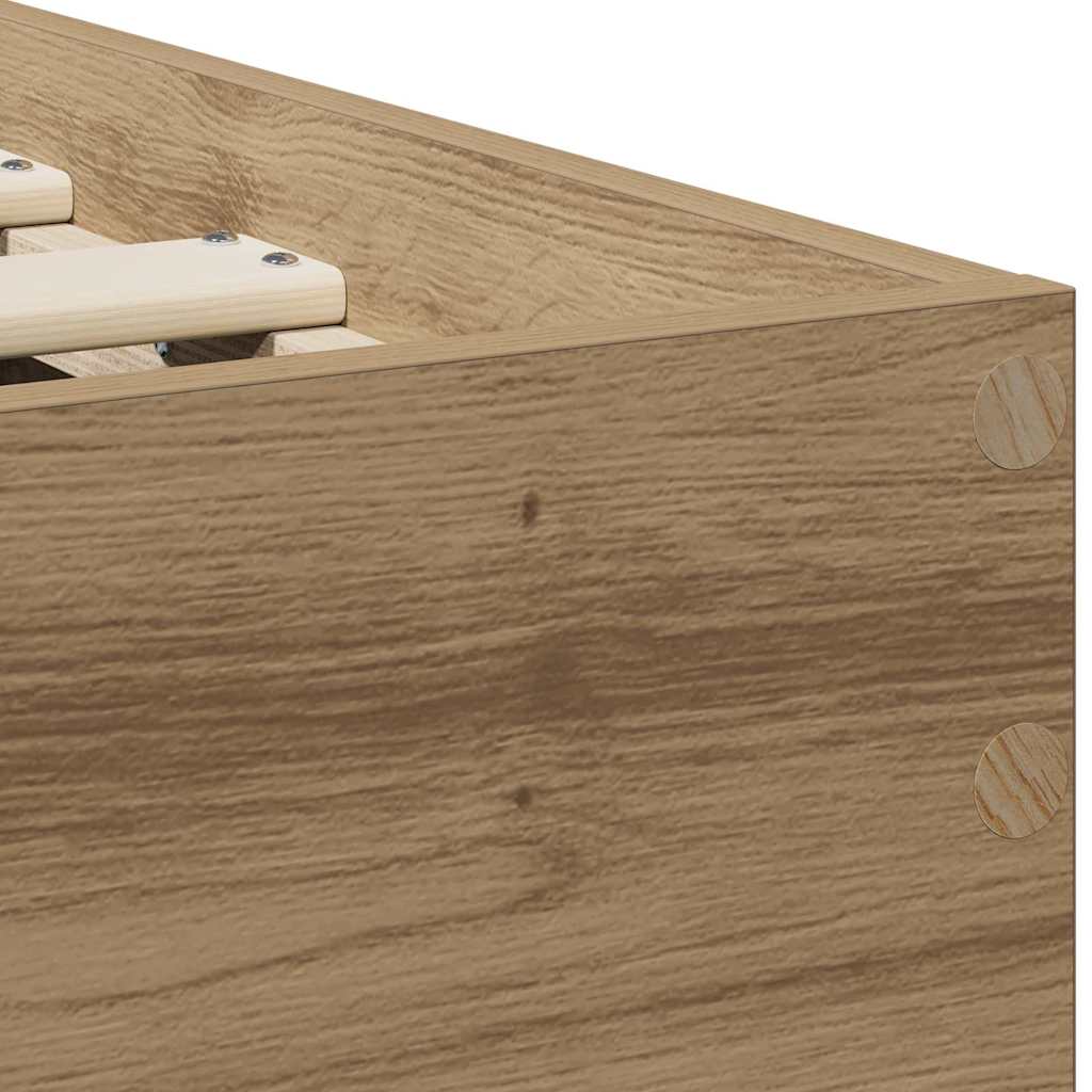 Sengestel med hovedgærde Artisan-eg 90 x 190 cm Konstrueret træ