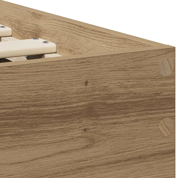 Sengestel med hovedgærde Artisan-eg 75 x 190 cm Konstrueret træ