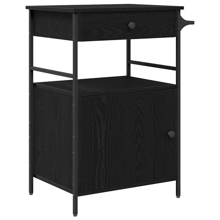 Køkkenvogn Sort eg 56 x 43 x 89,5 cm Konstrueret træ