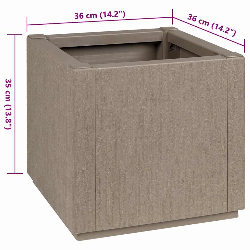 Haveblomsterkasse Lys Brun 36 x 36 x 35 cm PP