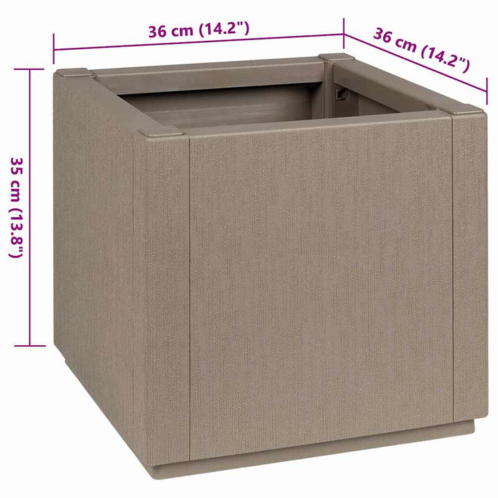 Haveblomsterkasse Lys Brun 36 x 36 x 35 cm PP