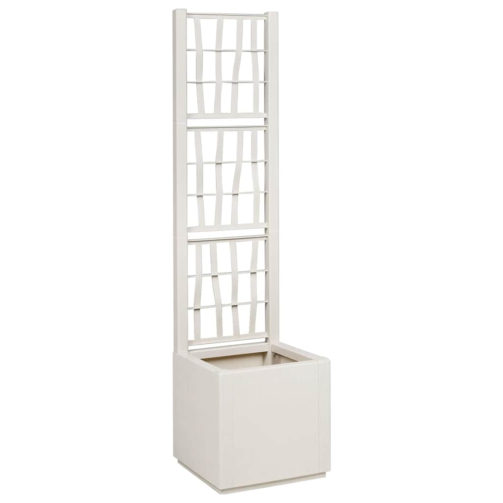 Havekrukke med trellis Hvid 36 x 36 x 140 cm PP