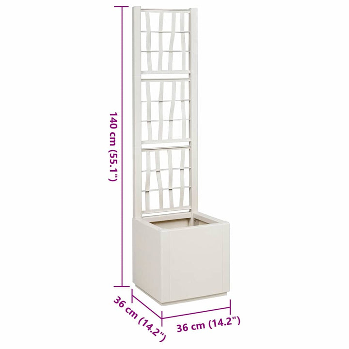 Havekrukke med trellis Hvid 36 x 36 x 140 cm PP
